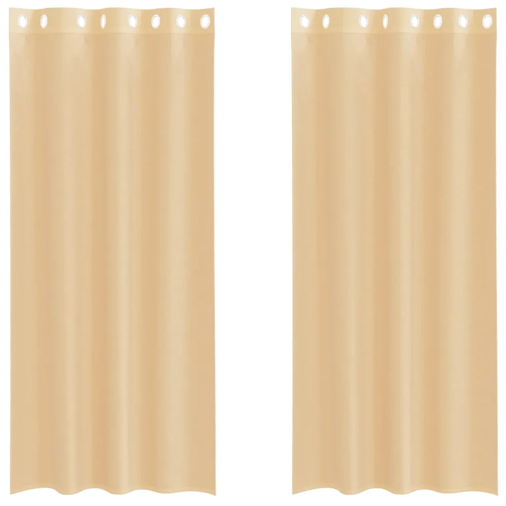 Tende in Voile con Occhielli 2 pz Sabbia