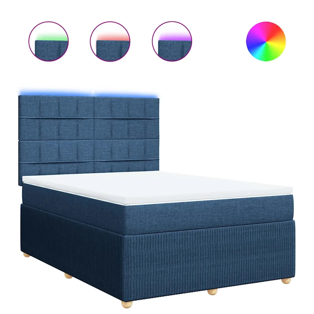 Giroletto a Molle con Materasso Blu 140x190 cm in Tessuto 3294357