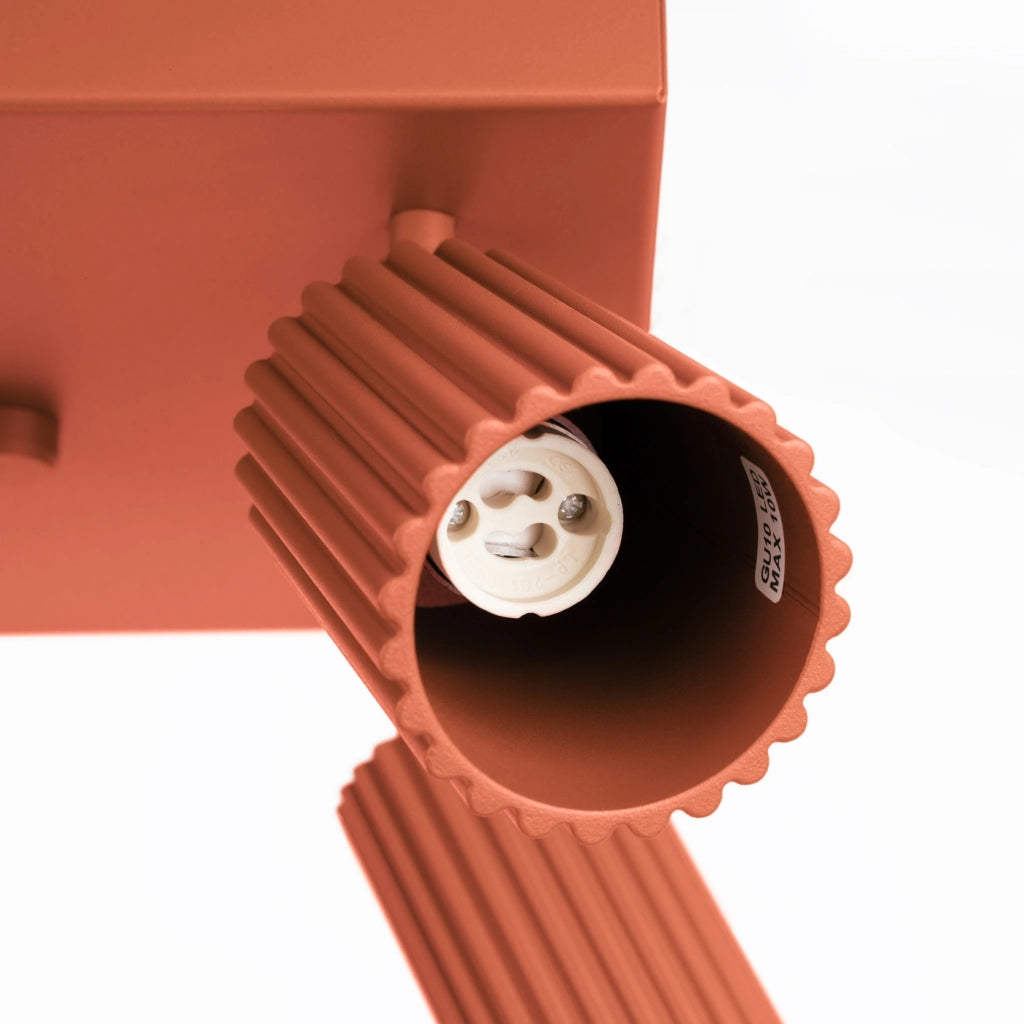 Lampada da soffitto KARBON 4 rosso ocra