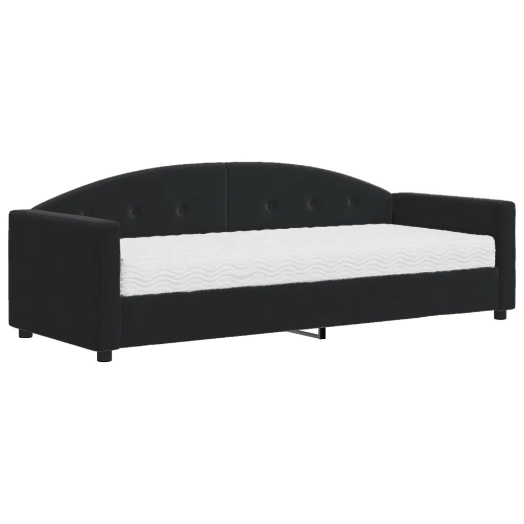 Divano letto | Sof¨¤ letto | Letto singolo con Materasso Nero 80x200 cm in Velluto