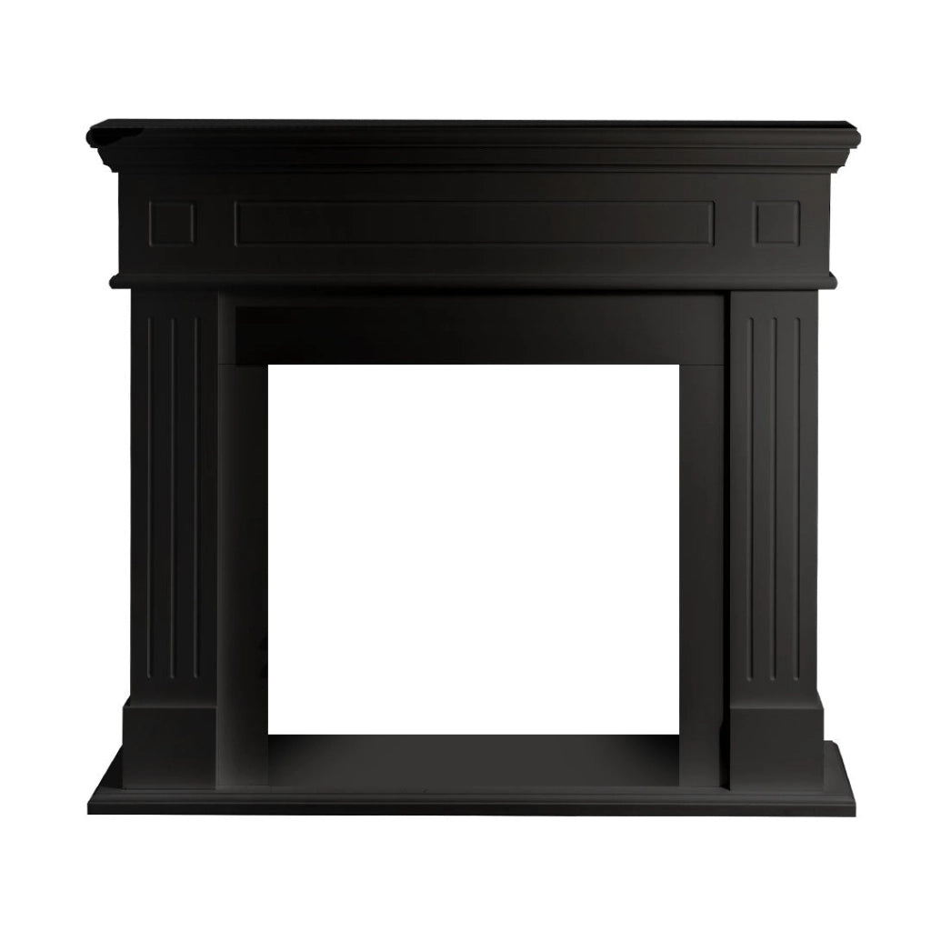 Cornice per Camino 110x36x100 cm Cambridge Rivestimento in Legno Nero