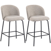 Sgabello da bar imbottito con schienale e poggiapiedi ¨C Minimal ¨C grigio chiaro
