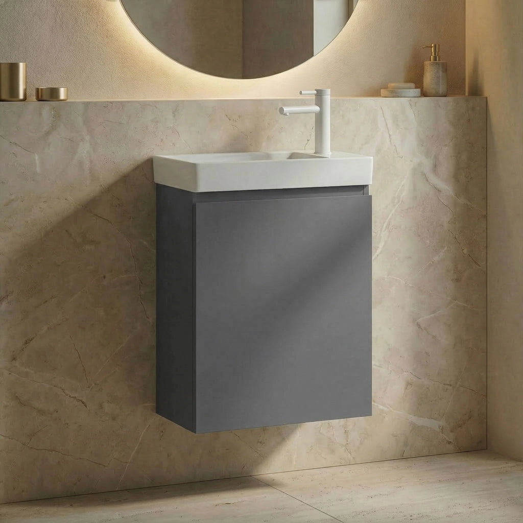 Mobile lavabo "Ferla 40" - 40 x 22 x 50 cm - Grigio opaco