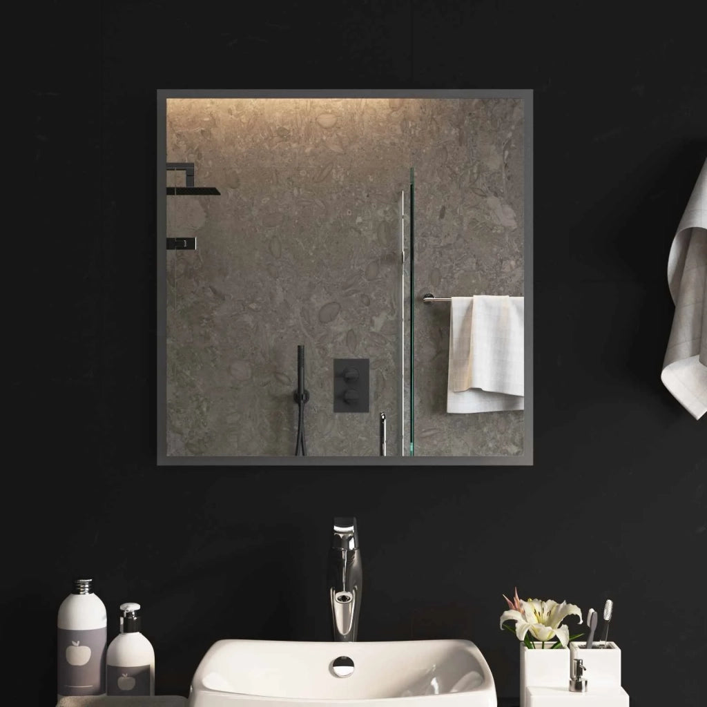 Specchio da bagno LED Trasparente 60 x 60 cm vetro temperato 42045809