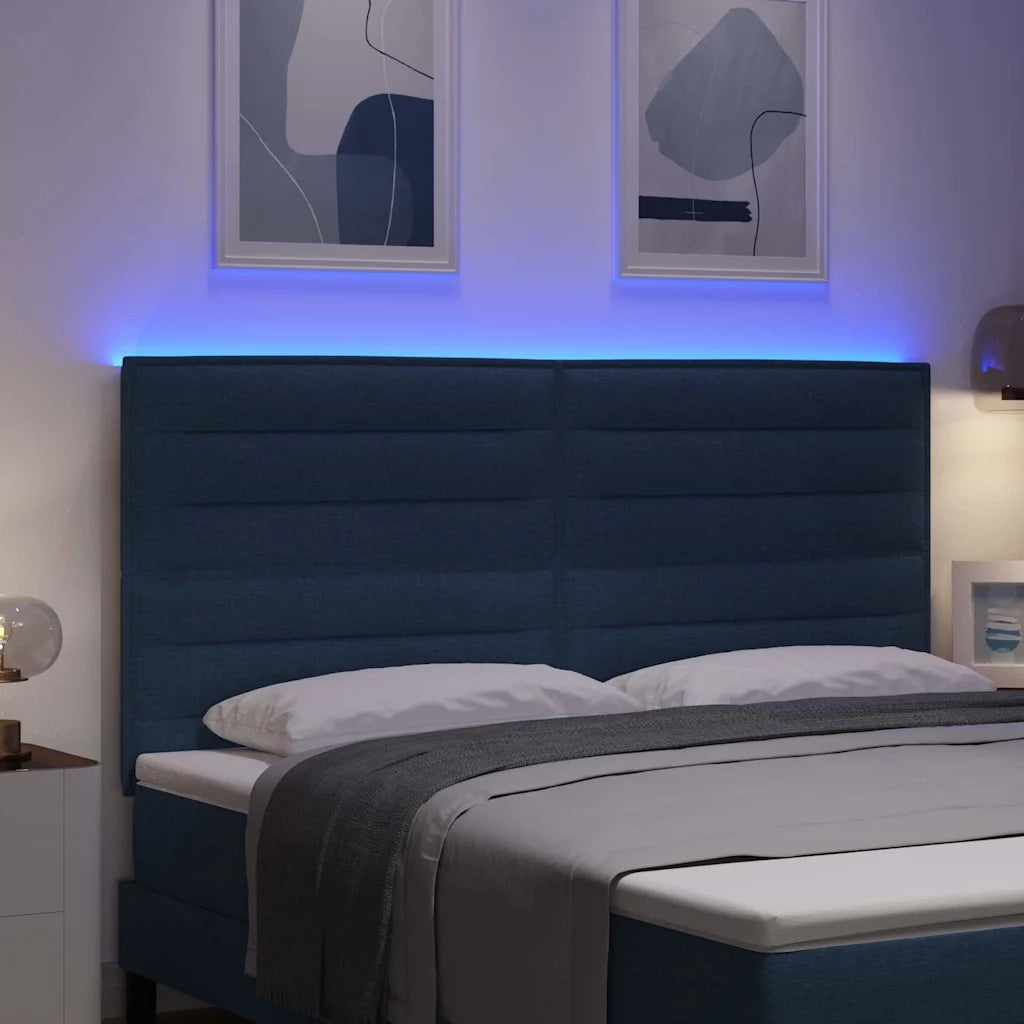 Testiera LED con strisce LED con testiera Blu 180 cm Tessuto 3338306