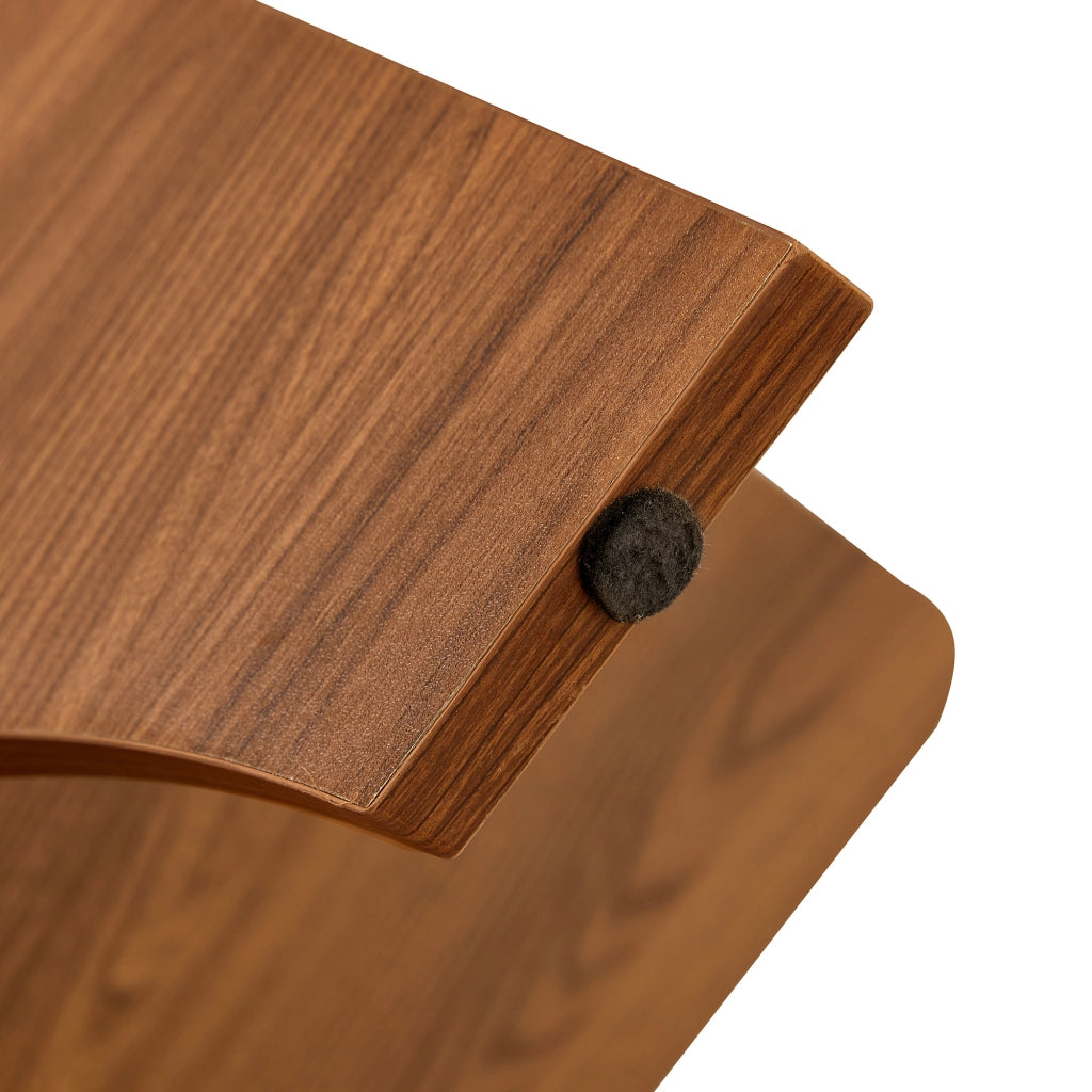 TAVOLINO Quadrato 80x80x40 cm Vetro temperato e MDF effetto noce