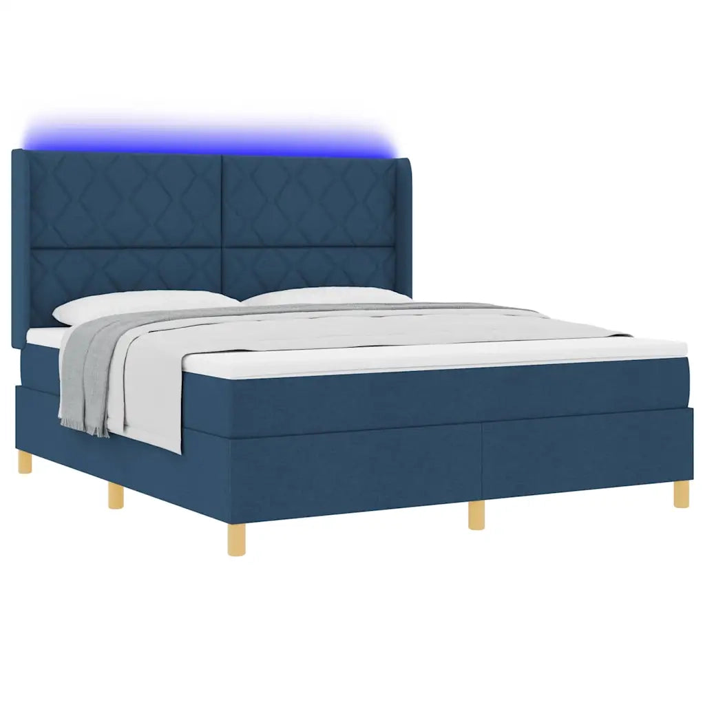 Letto a molle con materasso Blu 180 x 200 cm Tessuto 3343776