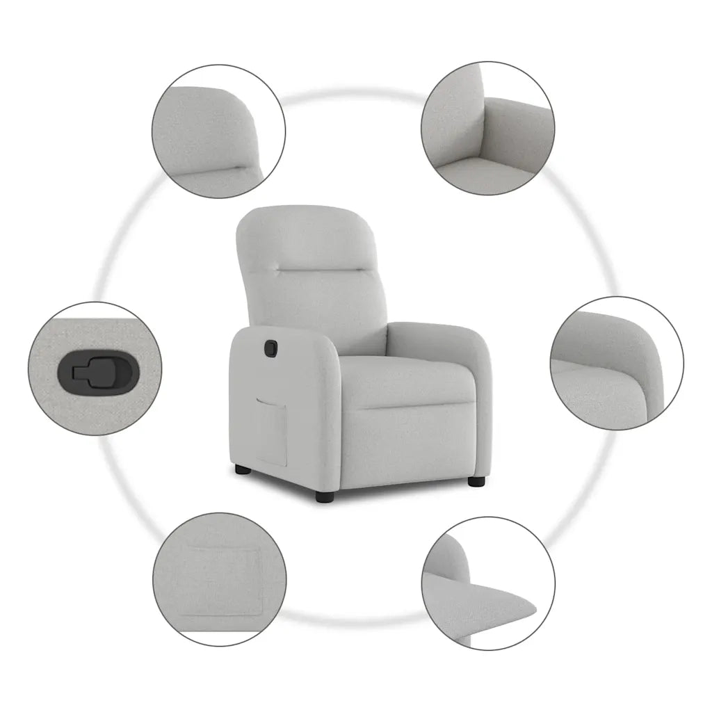 Poltrona Reclinabile in Tessuto Grigio Nuvola 4015531