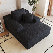 DIVANO Chaise longue in tessuto nero, senza montaggio