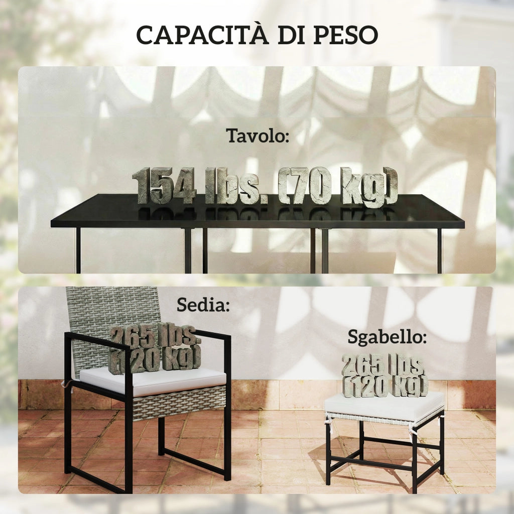 Set poltrone per esterno ¨C Minimal ¨C 11 pezzi, grigio