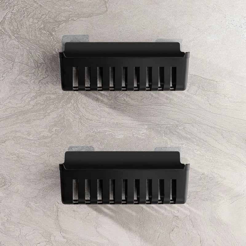 Coppia cestini doccia in termoplastica nero incollaggio – Serie Jolly
