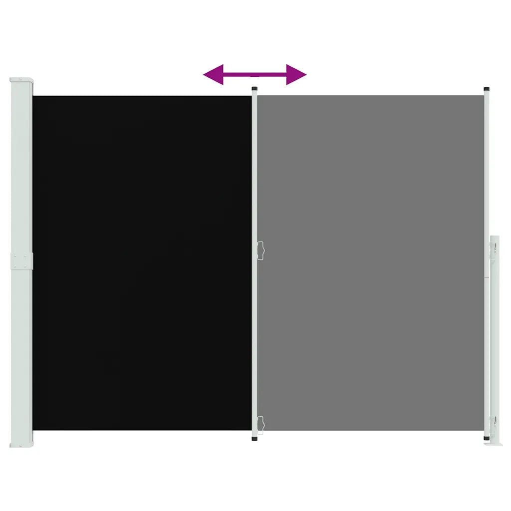 Tenda Laterale Retrattile per Patio 220x314 cm Nera 313423