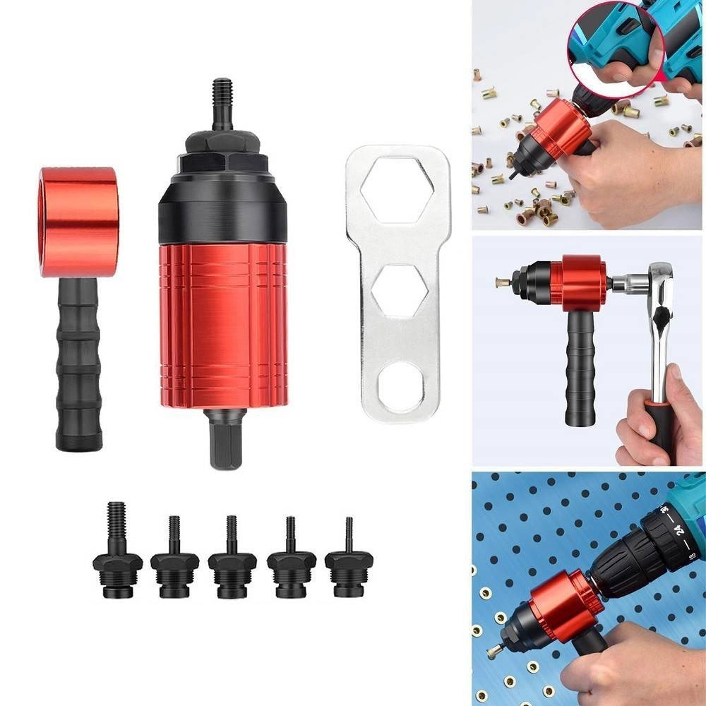 Trade Shop - Adattatore Per Rivetti Elettrici Per Trapano A Batteria M3 M4 M5 M6 M8 Utensili -