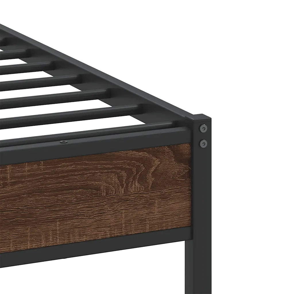 Letto singolo | Letto per adulti | Giroletto senza Materasso Rovere Marrone 90x190cm in Truciolato