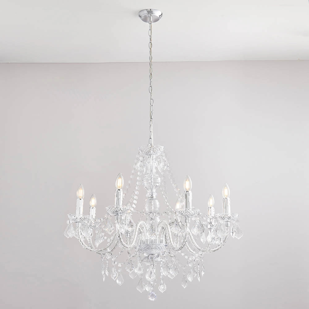 Lampadario glamour acrilico trasparente 8xE14 Clarence Endon