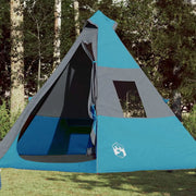 Tenda da Campeggio Tipi per 7 Persone-Tenda per Famiglie Blu Impermeabile