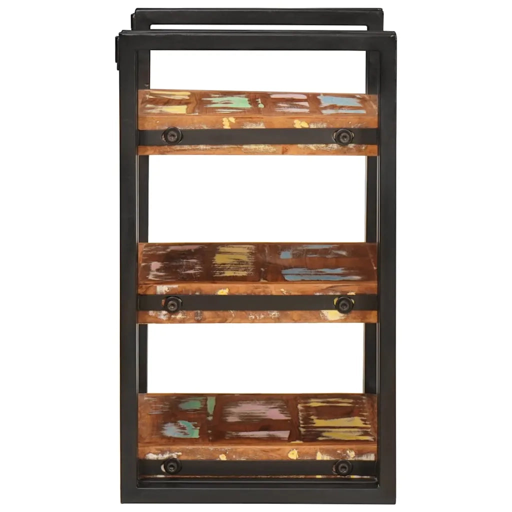 Comodino 2 pcs Marrone e Nero Legno massello di recupero 4016733