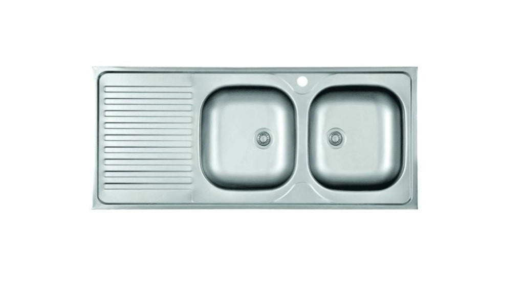 Lavello Appoggia 2 Vasche Sx C/Goccia 50X120Cm - Mabel