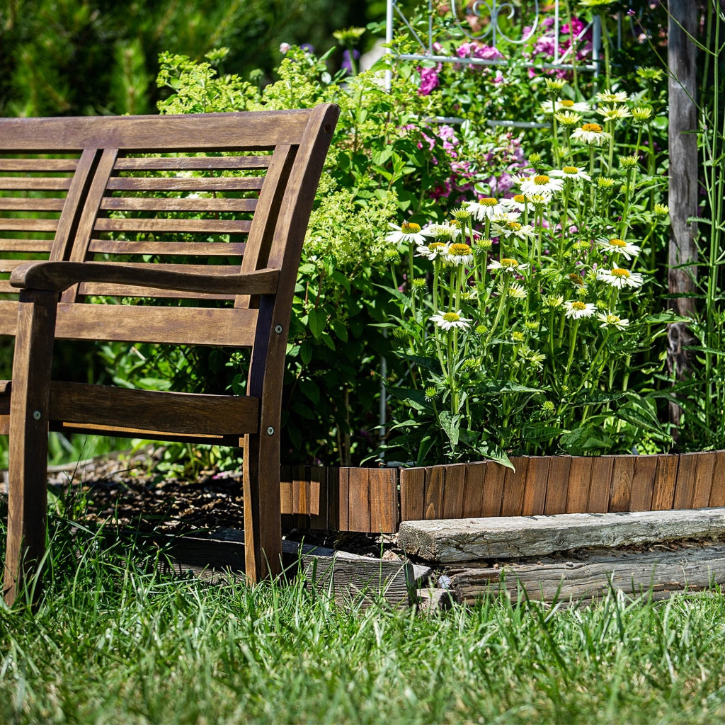 Recinzione da giardino in legno KADAX Palisade, finitura marrone martellata, 10x114 cm