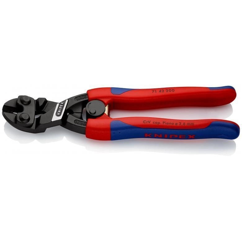 Knipex 71 42 200 CoBolt Tagliabulloni Compatto 200 mm Lame Temperate 64 HRC Taglio Ø 6 mm Impugnatura Bicomponente colore Nero