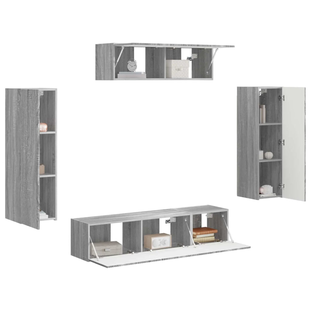 Mobile TV-Credenza per TV 5 pcs Grigio Sonoma