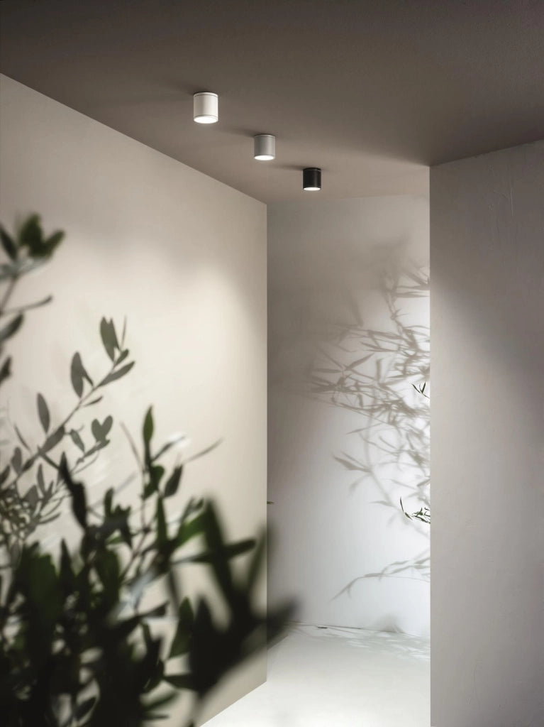 PLAFONIERA PER ESTERNI JUBO 1 LUCE ATTACCO GU10 SILVER D.9CM