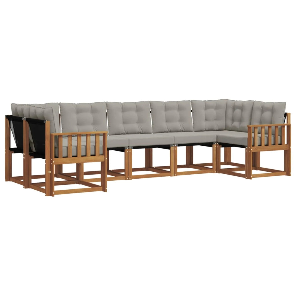 Set di divani da esterno 7 pcs Grigio Naturale e Chiaro 3369022