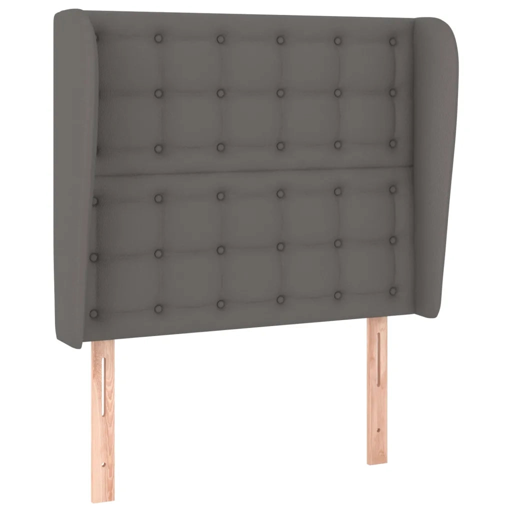 Testiera ad Orecchio-Testata con Orecchie Grigia 83x23x118/128 cm in Similpelle 191593