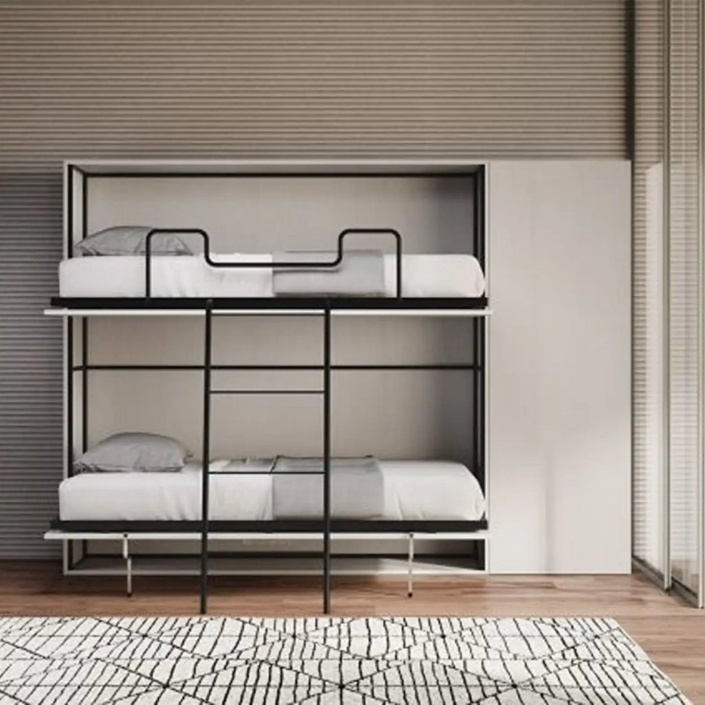 Letto doppio a scomparsa Kando comp.H bianco frassino
