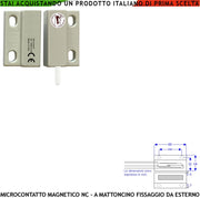 Sensore Magnetico NC Mini Bianco 1 Pezzo Allarme x Infissi Tensione Max 100 V Corrente 1 A Sensibilità Magnetica 10mm Contenitori con Fori di Fissaggio Reed in Ampolla di Vetro Sottovuoto IP65 4 Fili
