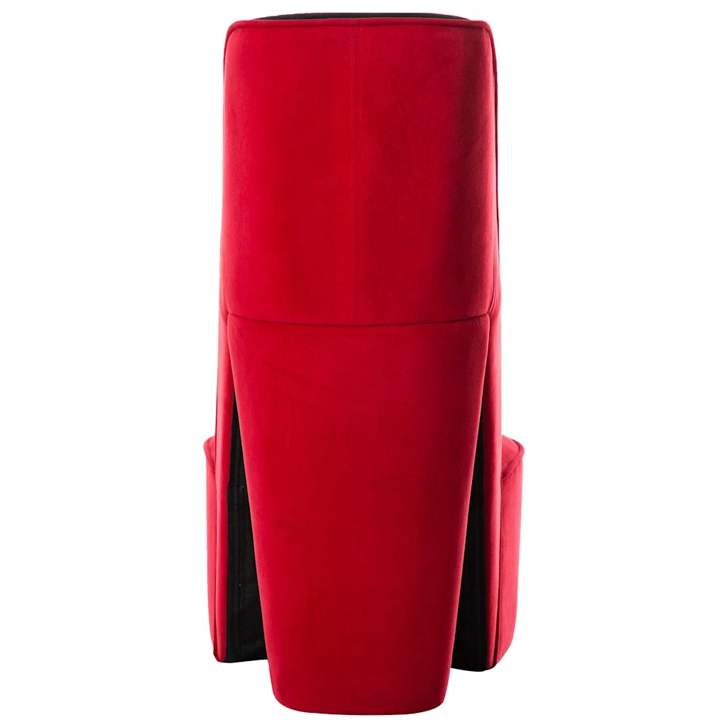 Poltrona a Forma di Scarpa con Tacco in Velluto Rosso
