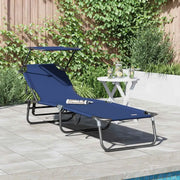 Lettino prendisole pieghevole Blu 190 x 57 x 81 cm Oxford 42003128