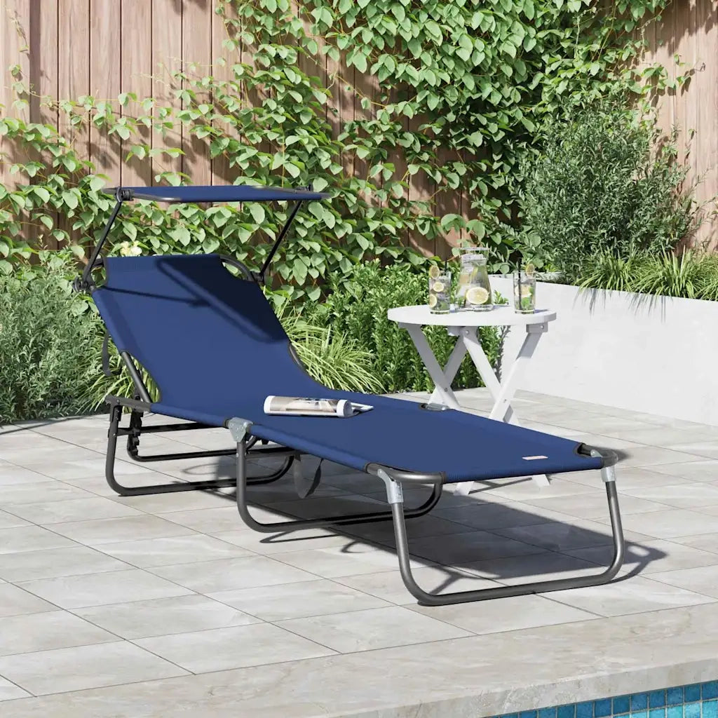 Lettino prendisole pieghevole Blu 190 x 57 x 81 cm Oxford 42003128