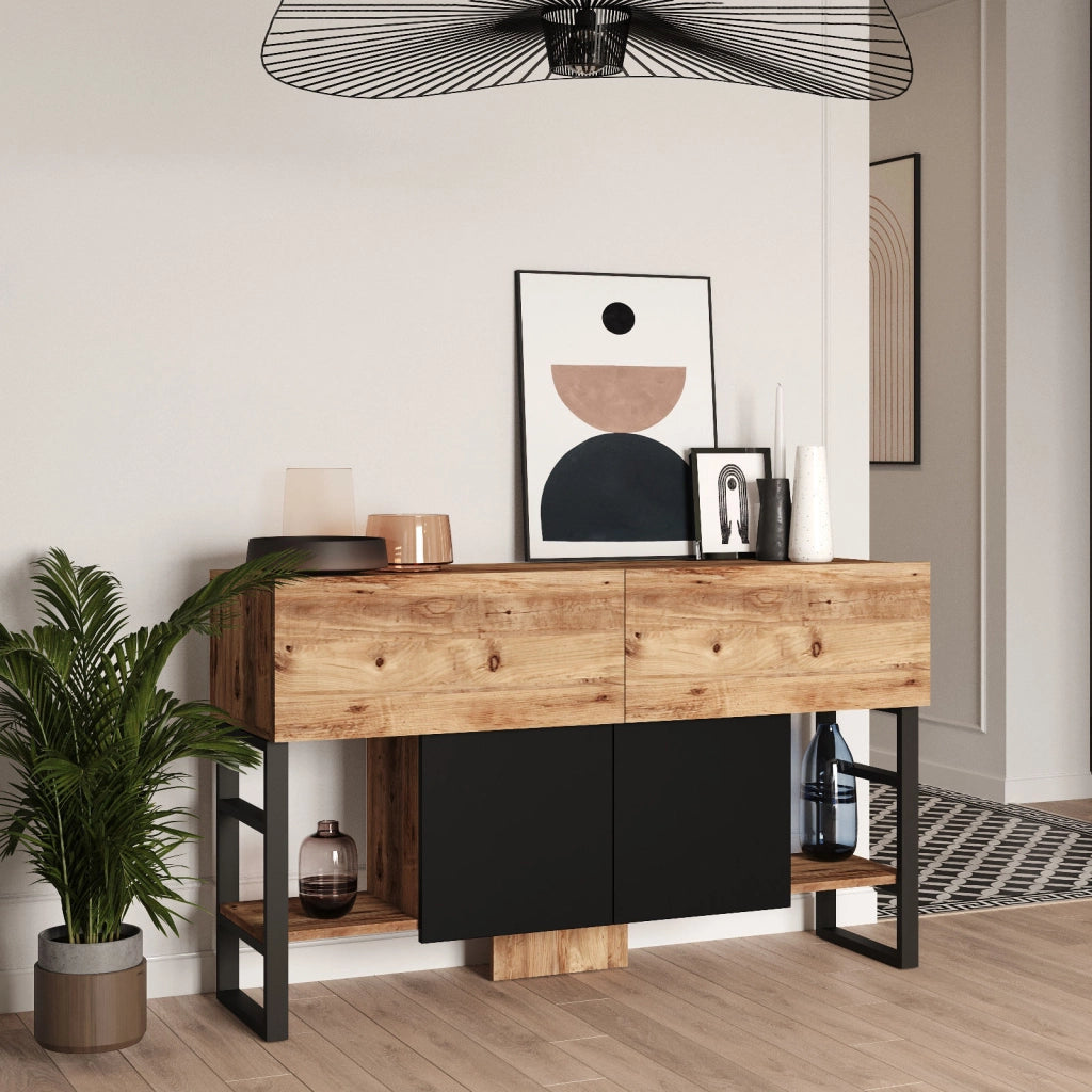 Credenza in legno "Mel" - 140 x 43 x 84 cm - Beige