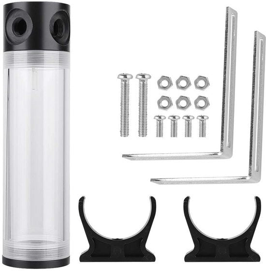 Serbatoio Acqua 190 mm - Kit di Raffreddamento Acqua - Reservorio Acqua - Supporto - Boccoletti in Plastica - Viti Inclusi