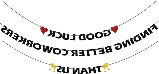 Decorazioni di addio per i colleghi in ufficio con bandiera