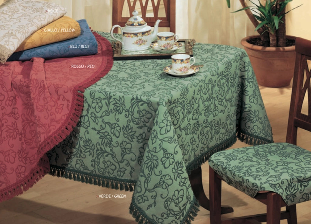 Copritavolo Jacquard Disegno Primavera By Suardi - 180x180 - Giallo