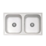 Samet Lavello 86x50 Granitovero862vbip 2 vasche bianco