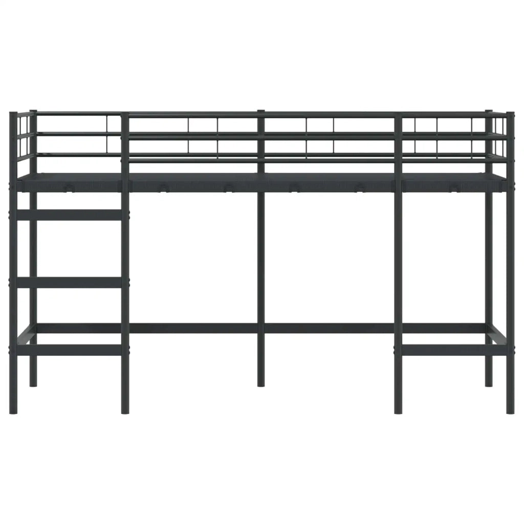 Struttura del letto loft per bambini-Giroletto per bambini Nero 74,5 x 190 cm Acciaio