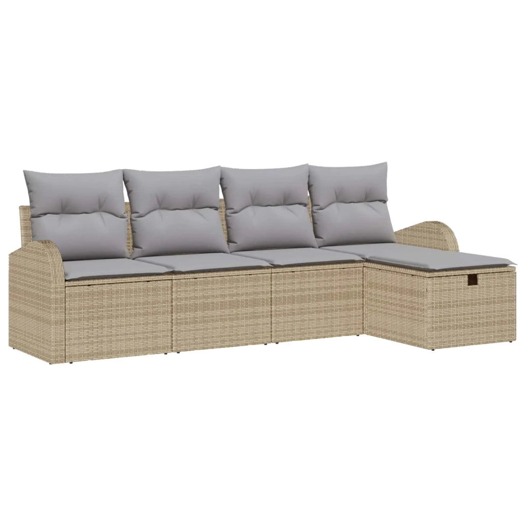 Set di divani 5 pcs Beige e Grigio Chiaro polyrattan 3359059