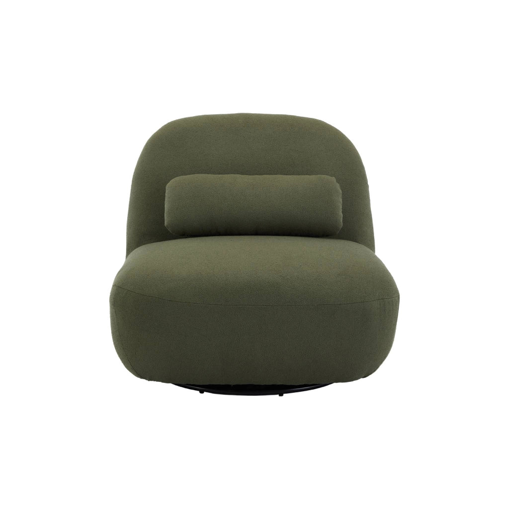 Poltrona girevole 360° bouclé, kaki