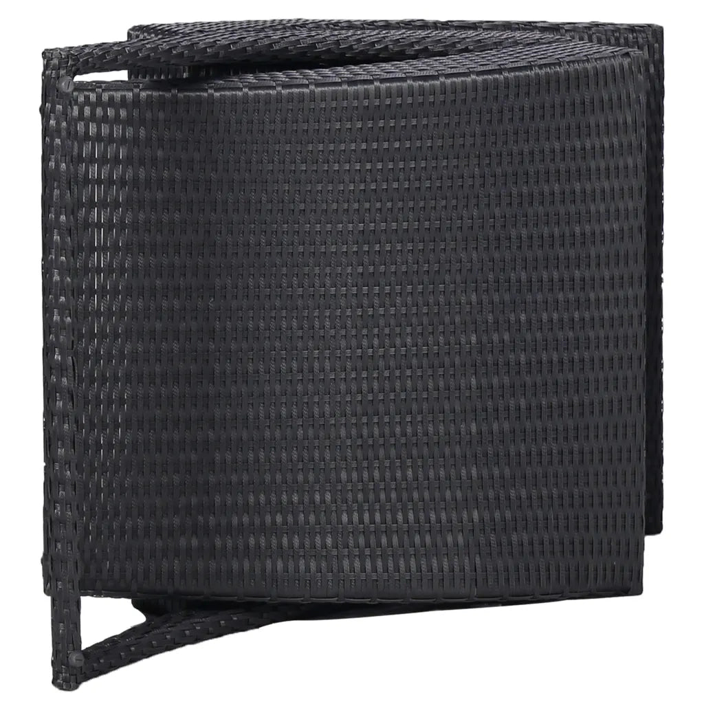 Lettino Prendisole con Cuscino in Polyrattan Nero 46539