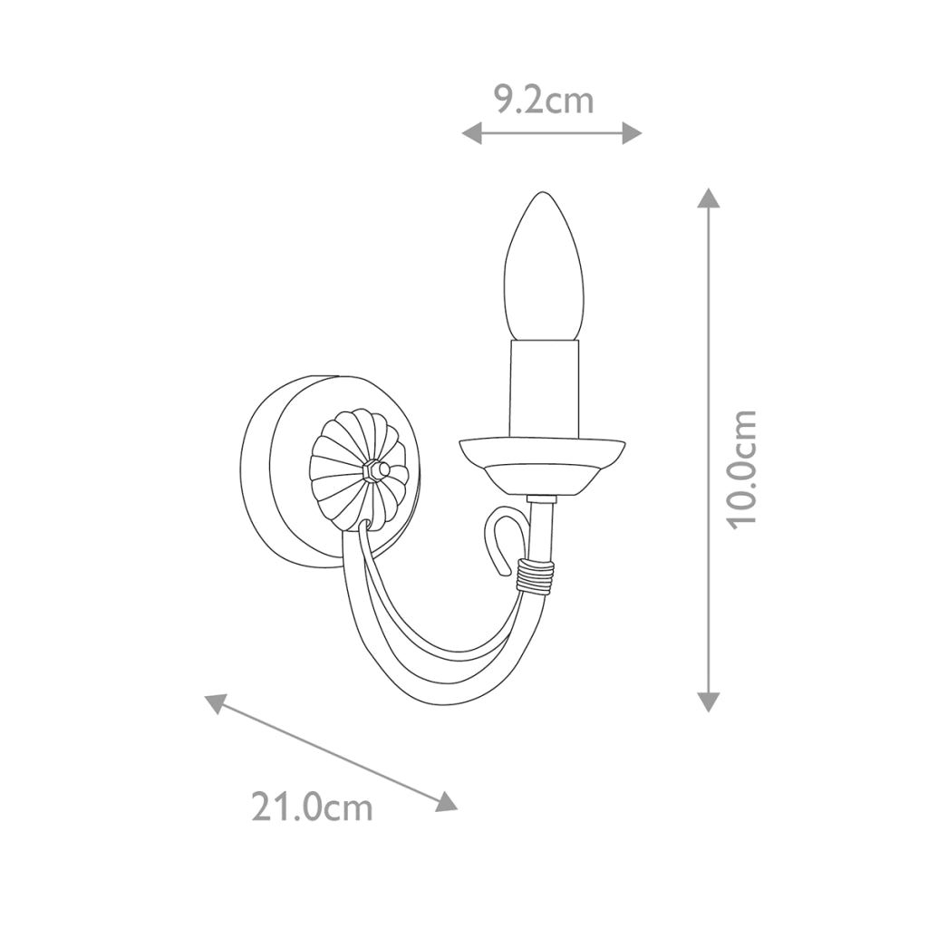Applique a candela Chartwell Elstead 1xE14 60W nera