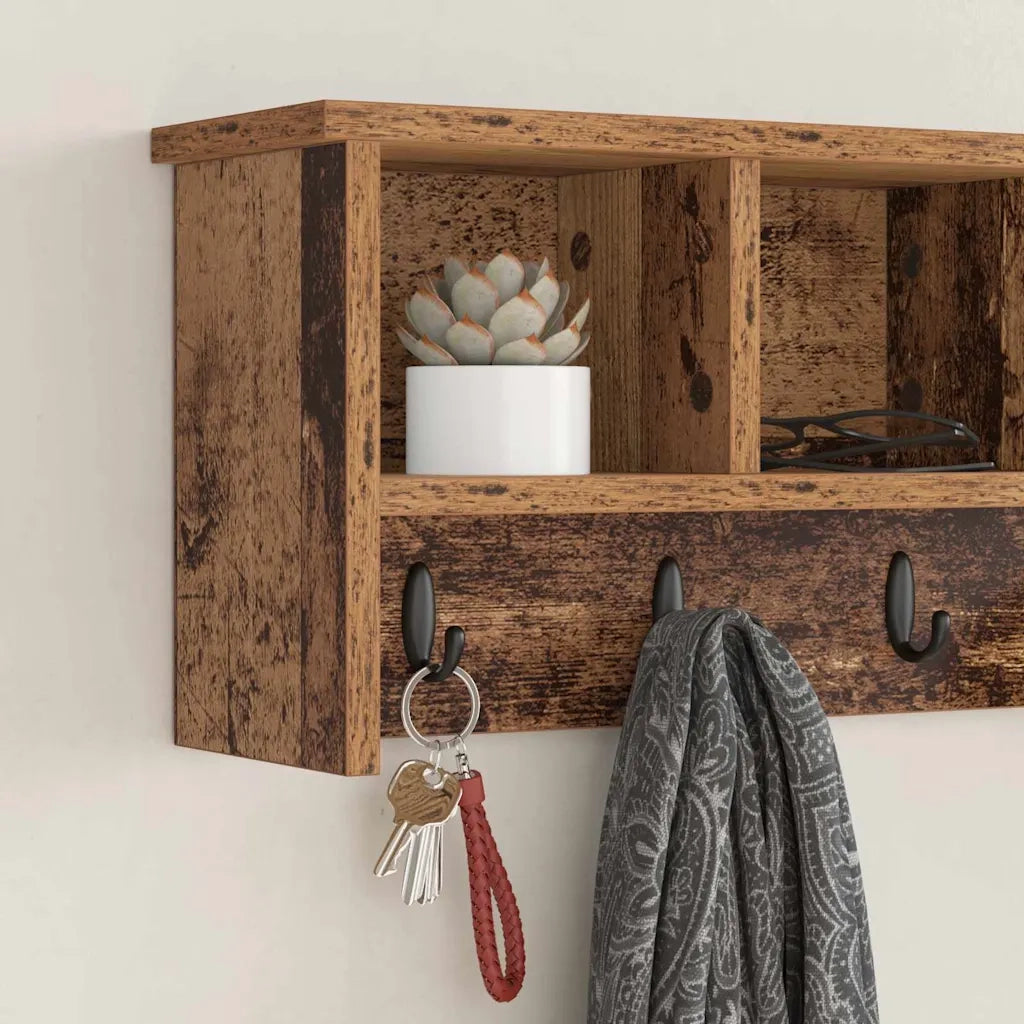 Appendiabiti a muro Legno vecchio 75 x 16 x 26 cm 874321
