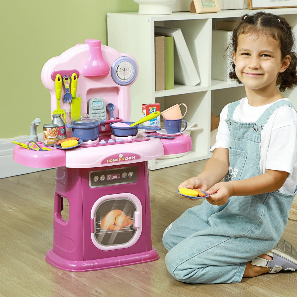 Cucina Giocattolo per Bambini con Accessori ¨C Minimal ¨C Rosa 51x21x60 cm