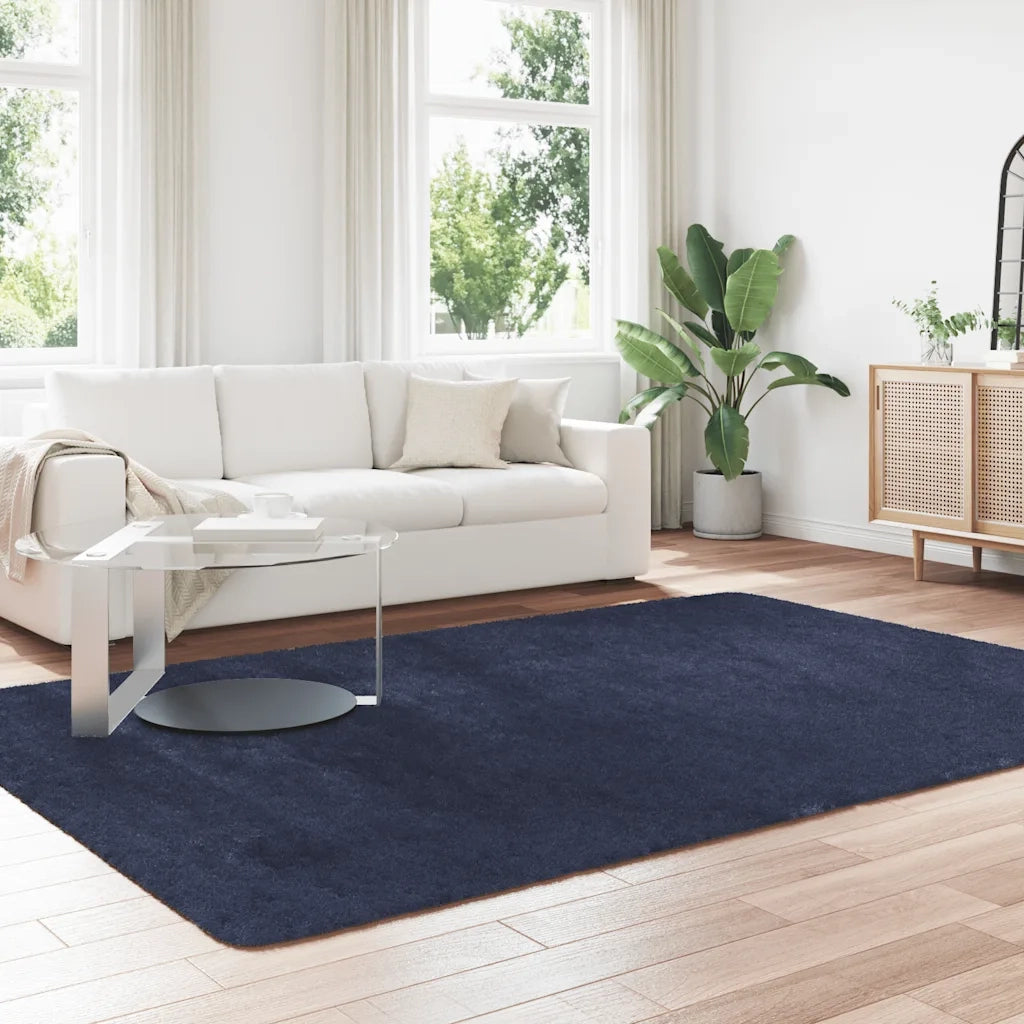 Tappeto del soggiorno | Tappeto Shaggy a Pelo Lungo NAVARRA Blu Marino 200x290 cm