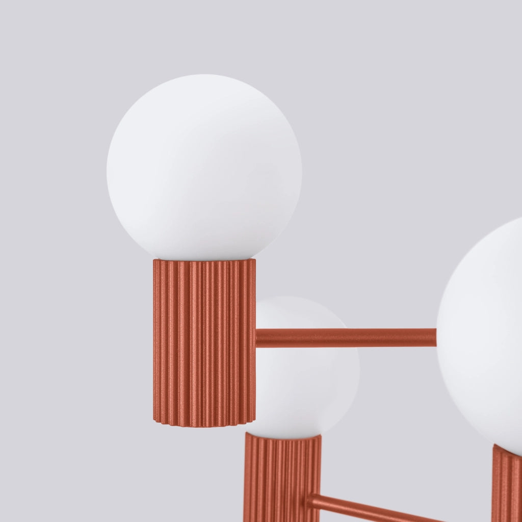 Lampadario HALO 6 rosso ocra