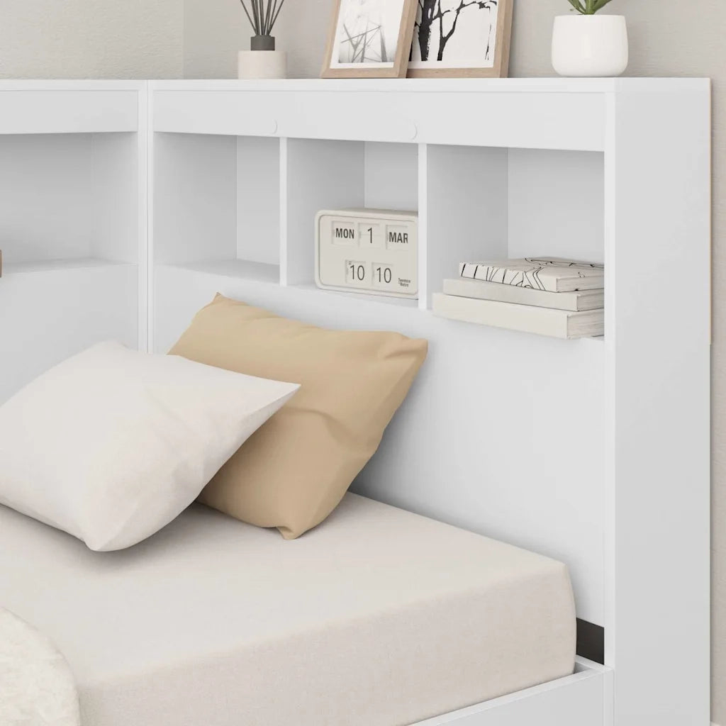 Testata contenitore con testiera Bianco 80 cm Legno multistrato 3335445