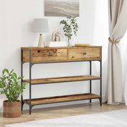 Tavolo consolle con cassetto Legno vecchio 100 x 25 x 75 cm 863511