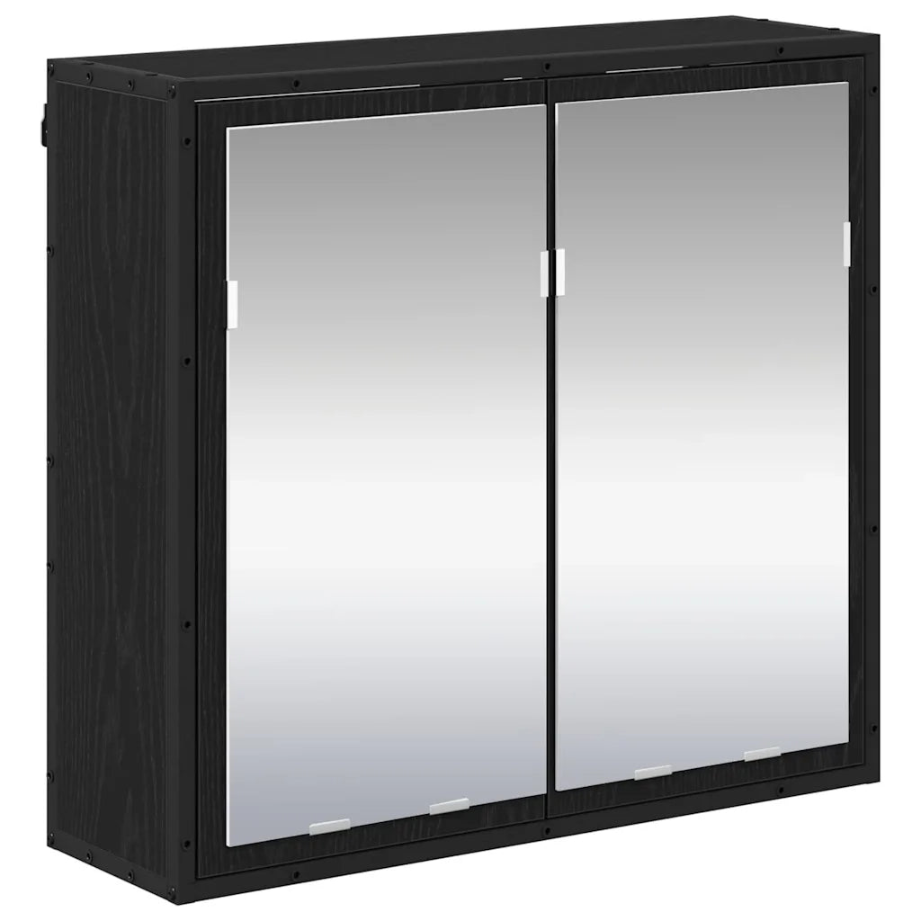 Set di mobili per il bagno 4 pcs Rovere Nero Legno multistrato 3402331